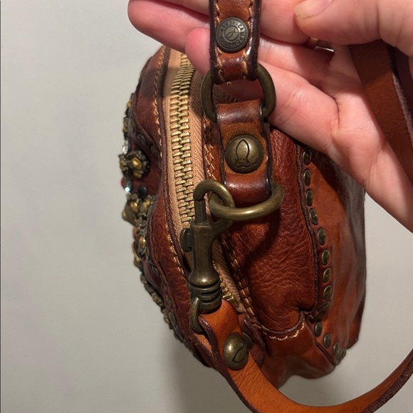 CAMPOMAGGI mini jewel stud circle leather bag - Picture 7 of 15